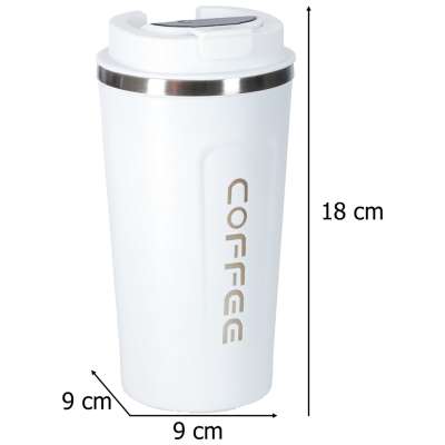 Kubek termiczny z ustnikiem termos LED 500ml biały