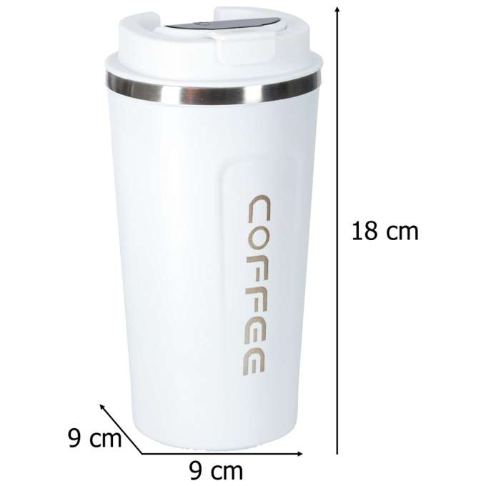 Kubek termiczny z ustnikiem termos LED 500ml biały