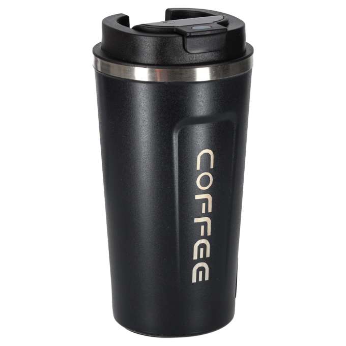 Kubek termiczny z ustnikiem termos LED 500ml czarn