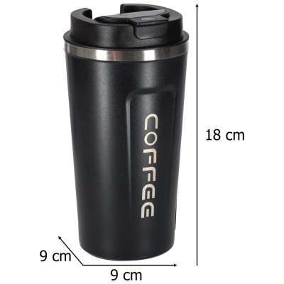 Kubek termiczny z ustnikiem termos LED 500ml czarn