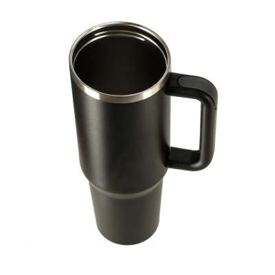 Kubek termiczny ze słomką i uchwytem termos 1200ml czarny