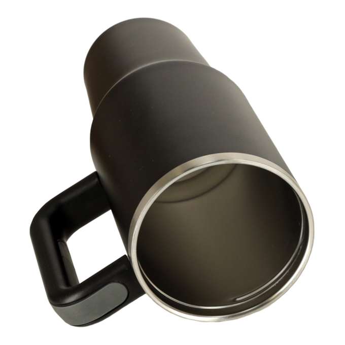 Kubek termiczny ze słomką i uchwytem termos 1200ml czarny