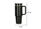 Kubek termiczny ze słomką i uchwytem termos 1200ml czarny 12