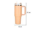 Kubek termiczny ze słomką i uchwytem termos 1200ml róż pudrowy 12