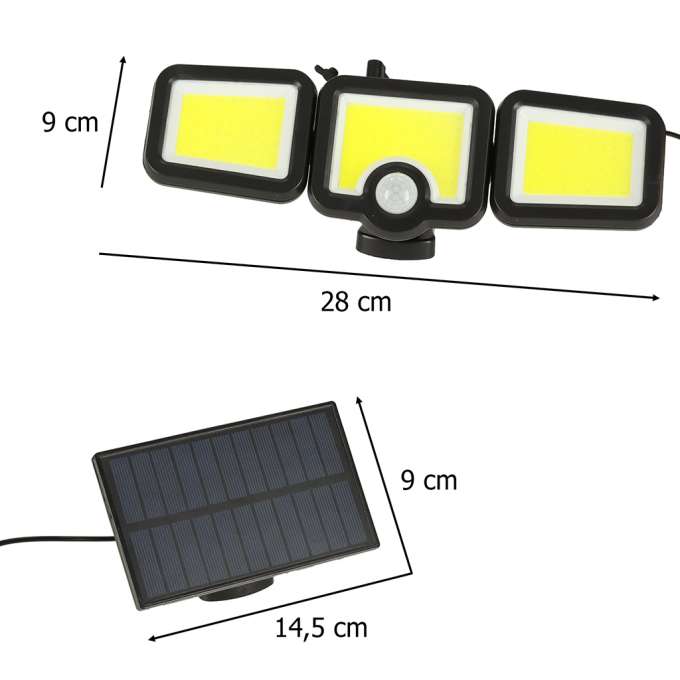 LED solar lamp 3in1 with twilight movement sensor