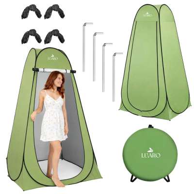 LUARO Self-folding tent for shower changing room tourist toilet green