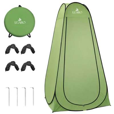 LUARO Self-folding tent for shower changing room tourist toilet green