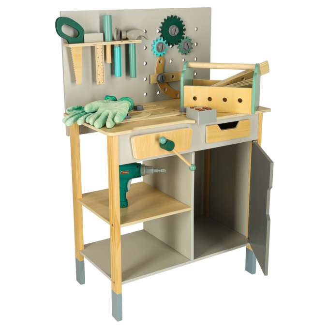 LULILO Fikso wooden workshop small DIY set with tools saw screwdriver sounds 86cm