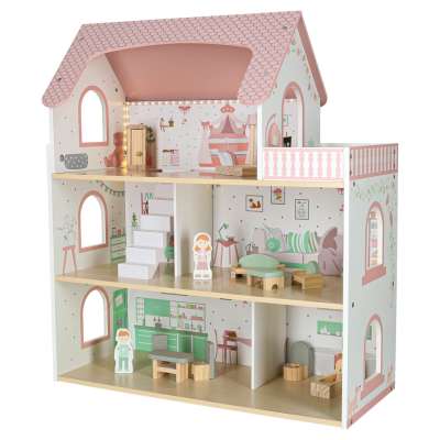 LULILO Peonio 70cm LED pink wooden dollhouse