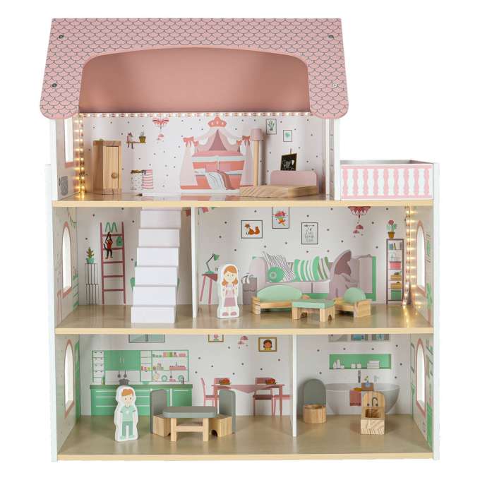 LULILO Peonio 70cm LED pink wooden dollhouse