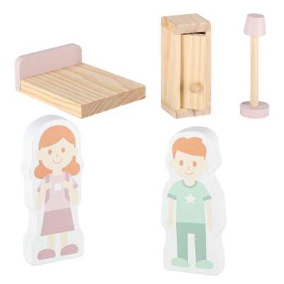 LULILO Peonio 70cm LED pink wooden dollhouse