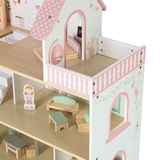 LULILO Peonio 70cm LED pink wooden dollhouse