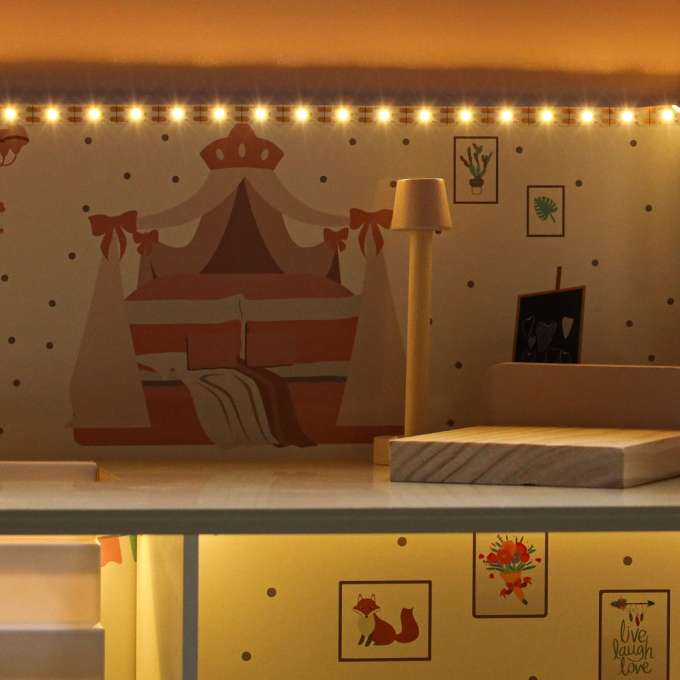 LULILO Peonio 70cm LED pink wooden dollhouse
