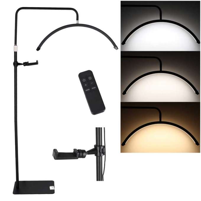 Lampa do przedłużania rzęs LED 36W regulowana kosmetyczna bezcieniowa łuk czarna