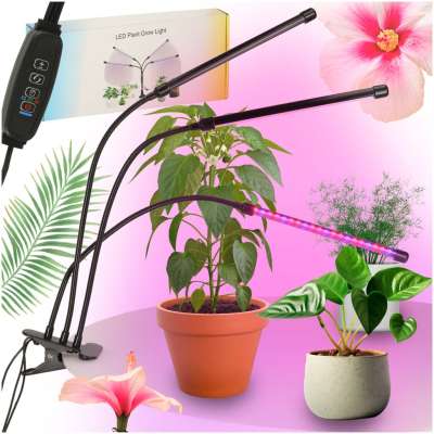 Lampa do roślin LED uprawy wzrostu panel 3 żarówki