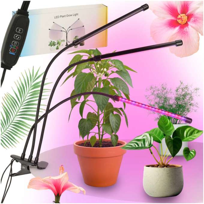 Lampa do roślin LED uprawy wzrostu panel 3 żarówki