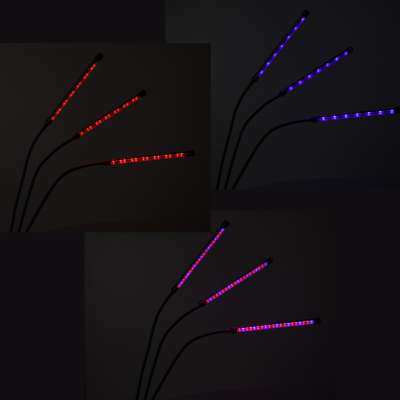 Lampa do roślin LED uprawy wzrostu panel 3 żarówki