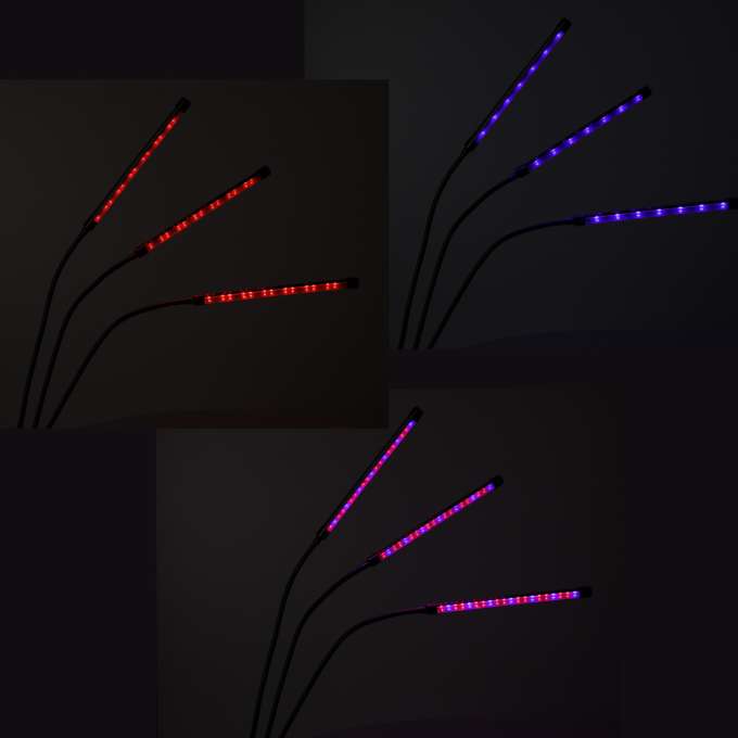 Lampa do roślin LED uprawy wzrostu panel 3 żarówki