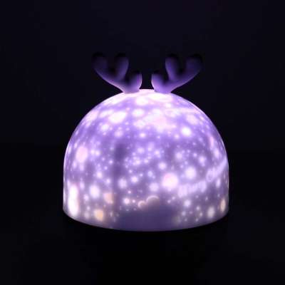 Lampka nocna projektor gwiazd LED USB obrotowy 6 motywów pilot renifer