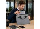 Laptop bag 15.6 inch briefcase shoulder bag unisex grey 10