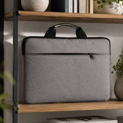 Laptop bag 15.6 inch briefcase shoulder bag unisex grey