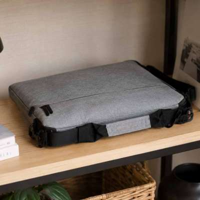 Laptop bag 15.6 inch shoulder bag briefcase with strap unisex grey