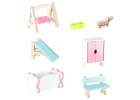 Lulilo Gardeno wooden doll house with garden furniture 70cm pink LED 6