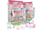 Lulilo Gardeno wooden doll house with garden furniture 70cm pink LED 1