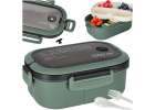 Lunch box śniadaniówka pudełko śniadaniowe z przegródkami dzielone 1200ml zielone 1