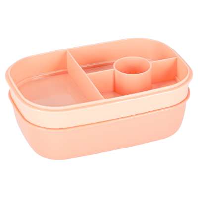 Lunch box śniadaniówka pudełko śniadaniowe z przegródkami dzielone 1900ml morelowe