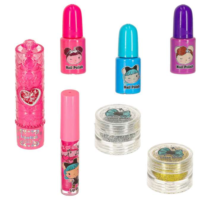 Makeup and nail kit makeup cosmetics shadows lacquers suitcase