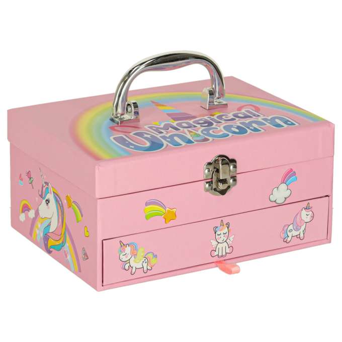 Makeup and nail kit makeup cosmetics shadows polishes drawers unicorn