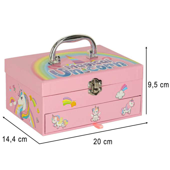 Makeup and nail kit makeup cosmetics shadows polishes drawers unicorn