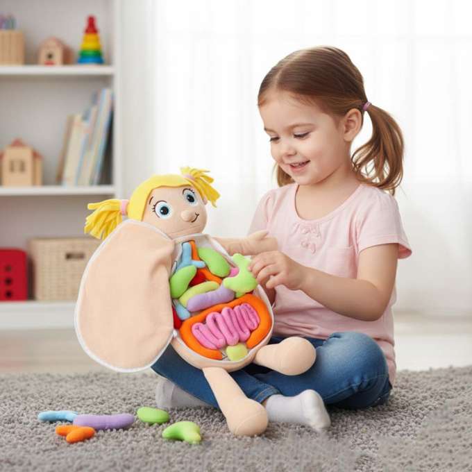 Mascot doll learning anatomy girl