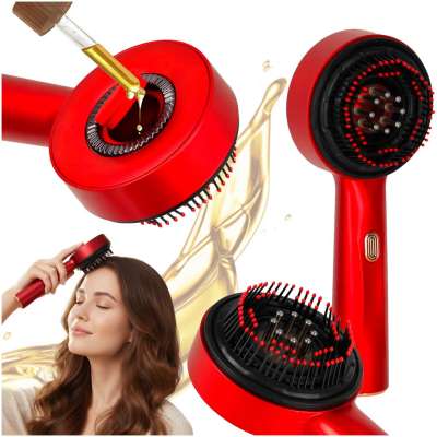 Massage brush scalp massager oil applicator USB red