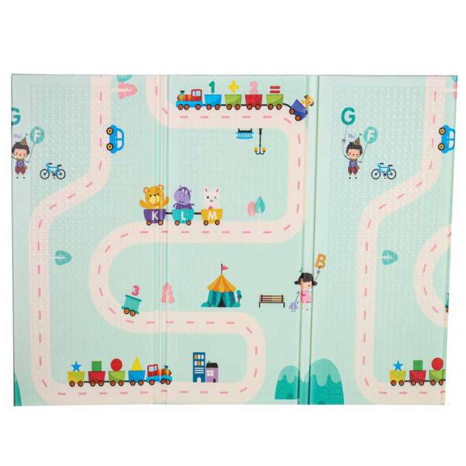 Mata edukacyjna piankowa dwustronna składana pandy ulica 180 x 200cm