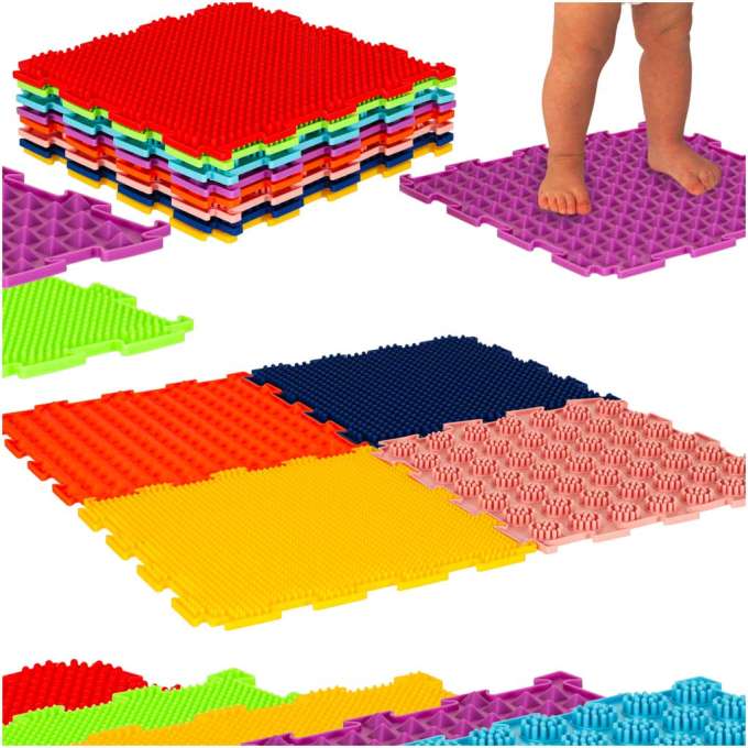Mata sensoryczne puzzle montessori do masażu stóp 8 elementów