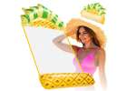 Materac dmuchany plażowy hamak wodny leżak fotel krzesło do pływania basenu ananas 1