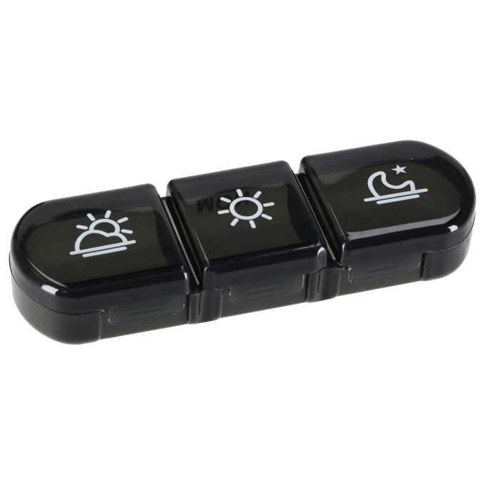 Medicine pill organiser container black