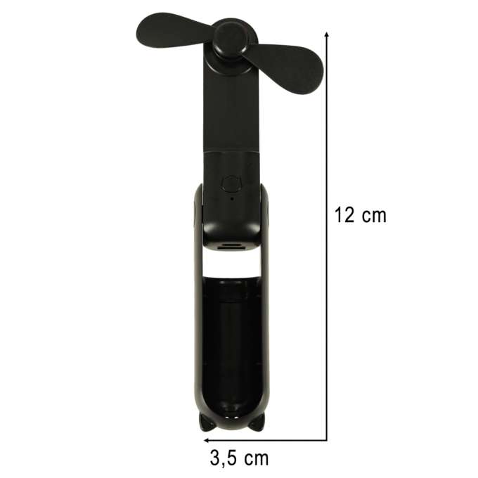 Mini hand fan foldable USB black