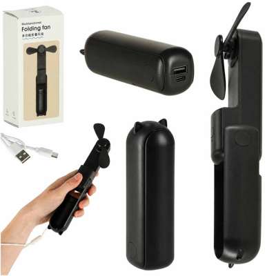 Mini hand fan foldable USB black