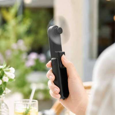 Mini hand fan foldable USB black