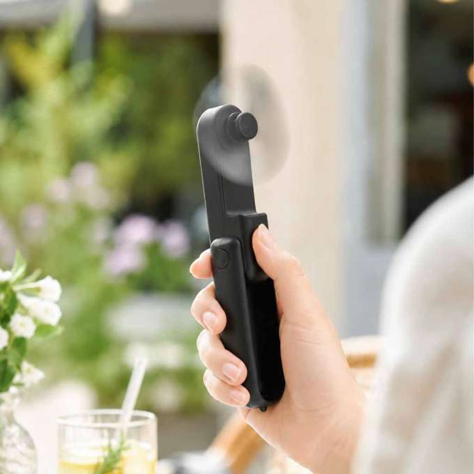 Mini hand fan foldable USB black
