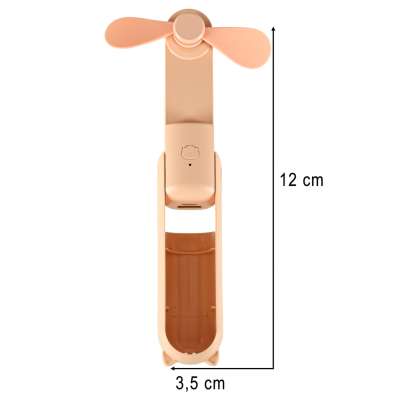 Mini hand fan foldable USB pink