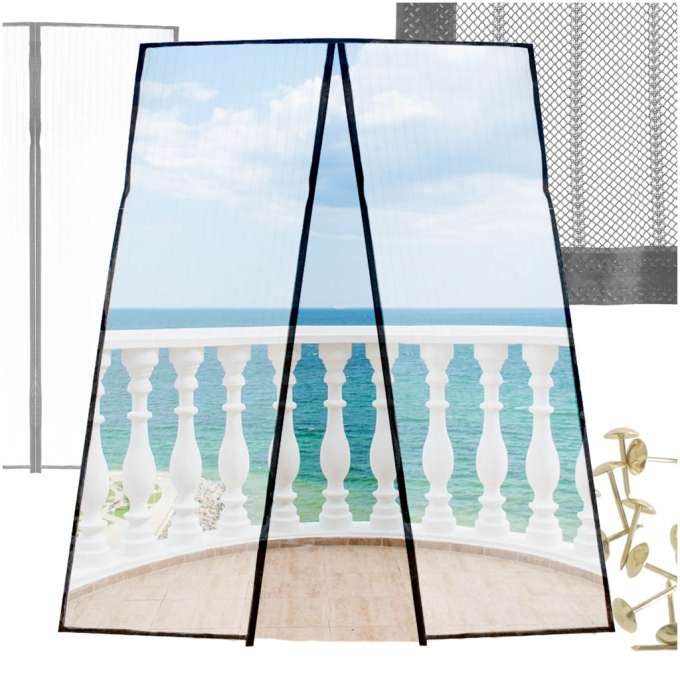 Moskitiera siatka magnetyczna LUARO na drzwi solidna mocny magnes 100x210cm