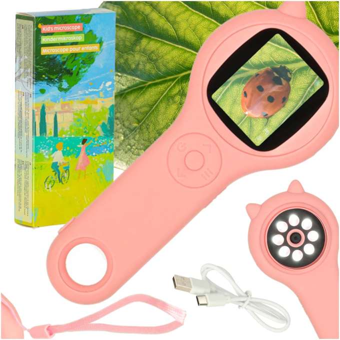 Optical microscope digital loupe 500x 2Mpx pink