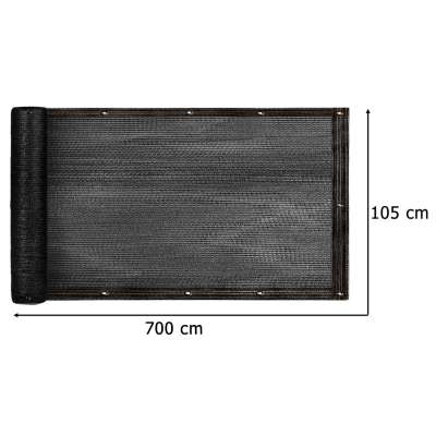 Osłona balkonowa LUARO mata maskująca siatka cieniująca na balkon taras 150g/m2 105x700cm UV + Trytytki