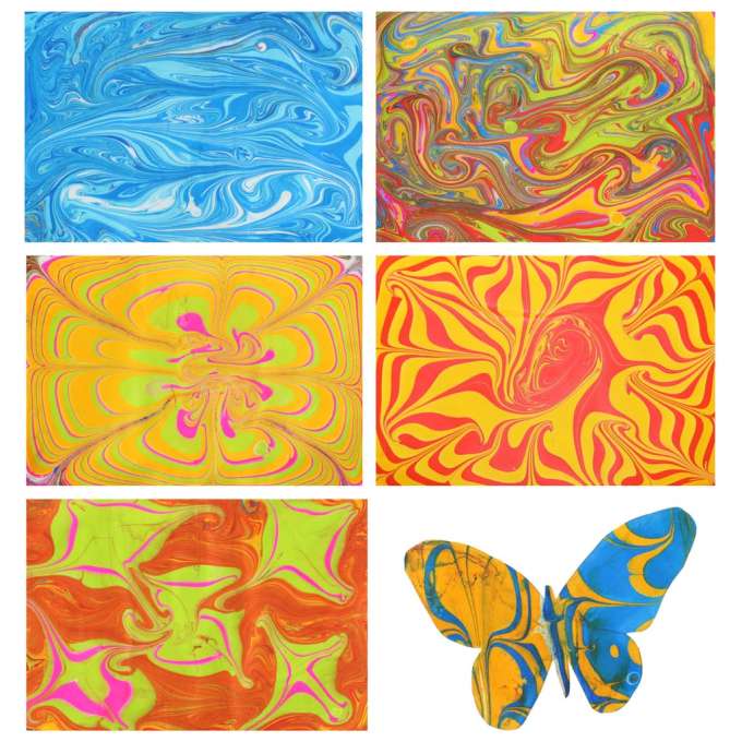 Painting on water ebru creative art kit accessories 8 colors