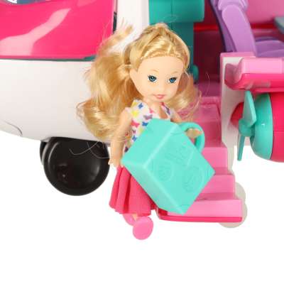 Passenger doll aeroplane 2in1 accessories pink