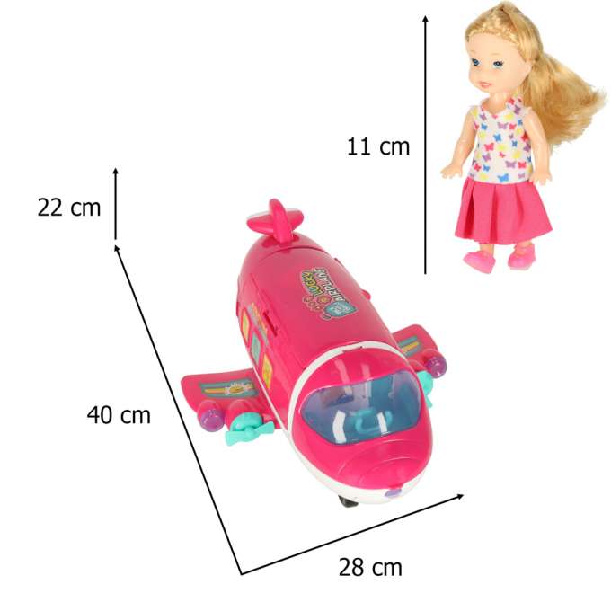Passenger doll aeroplane 2in1 accessories pink